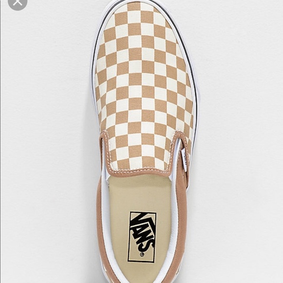 tiger eye tan and white checkered vans